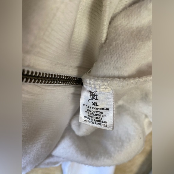 Ed Hardy Juniors Cropped White Hoodie with Tattoo Graphic Retro 90s XL - Picture 9 of 11